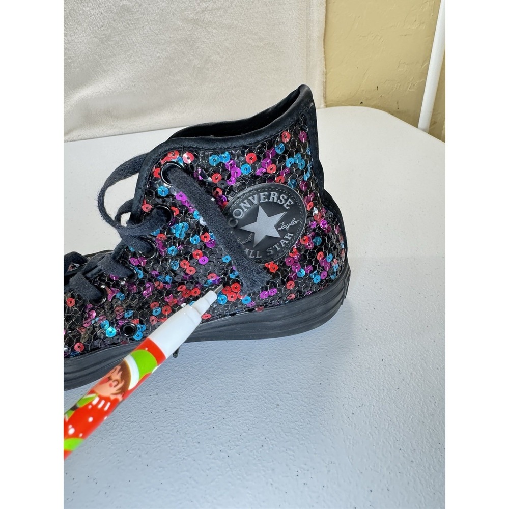 Converse Women's Black Hi-Top Sequins Chuck Taylor All Star Sneakers US Size 7.5 - Picture 7 of 7
